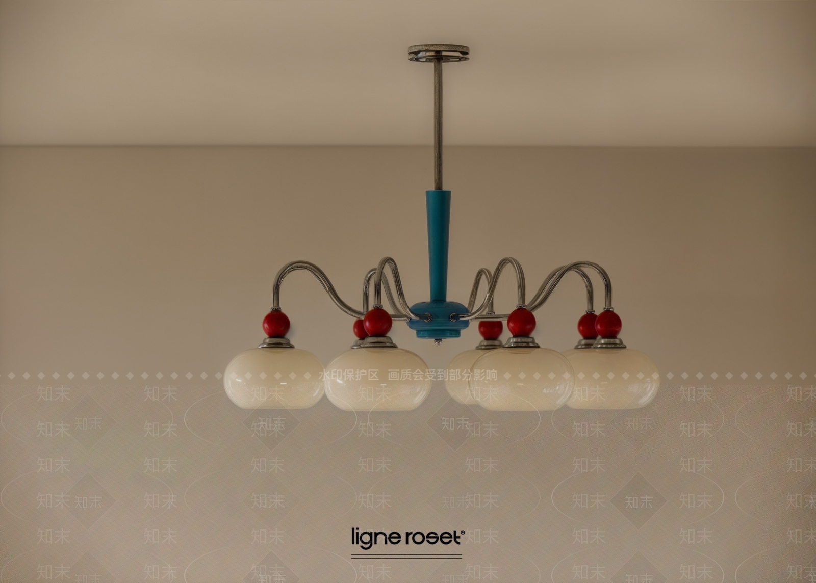 中古奶油儿童房吊灯SU模型下载【ID:1201038944】