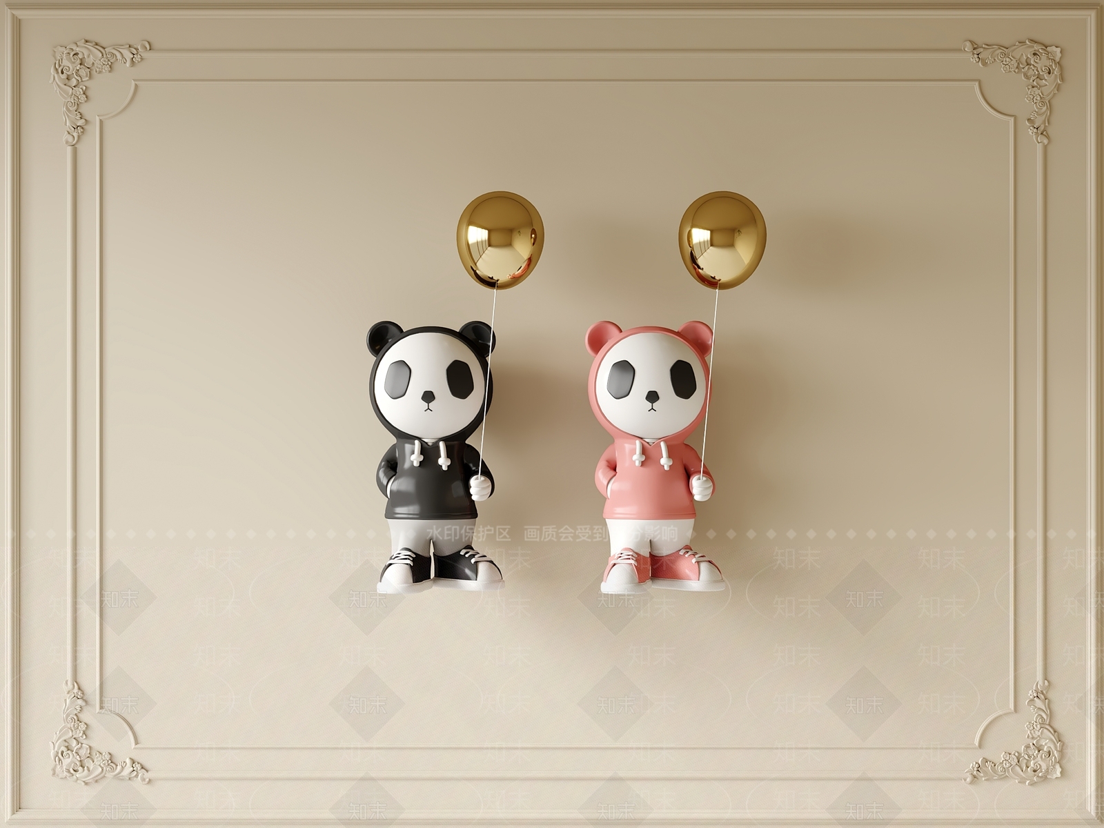 现代雕塑摆件3D模型下载【ID:1201039986】