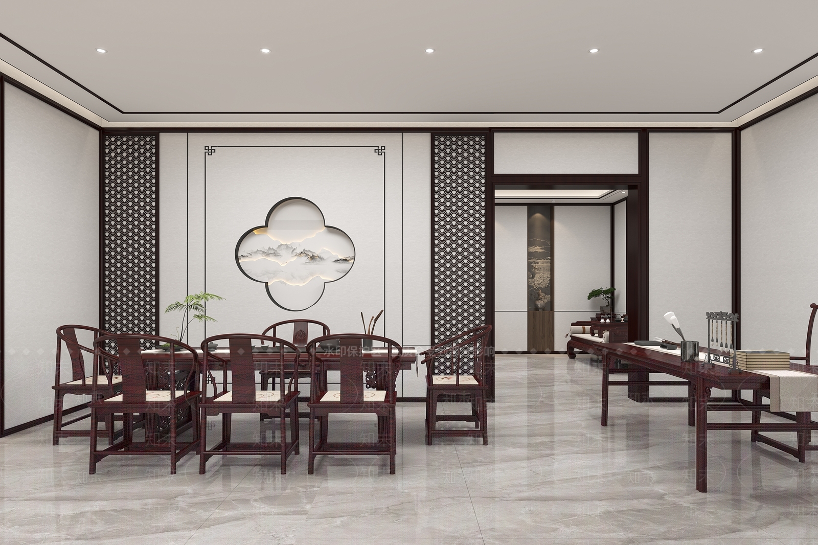 新中式中式其他商业空间3D模型下载【ID:1201040151】