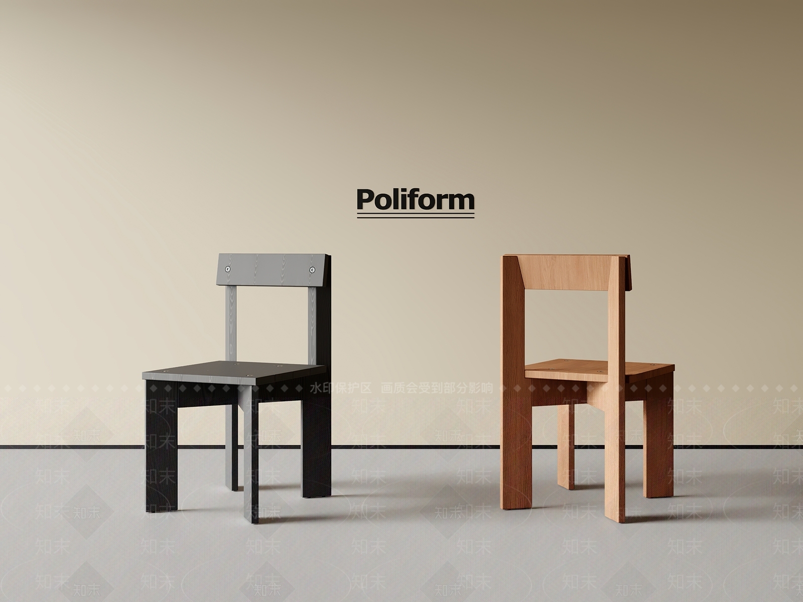 现代中古休闲椅3D模型下载【ID:1201040055】