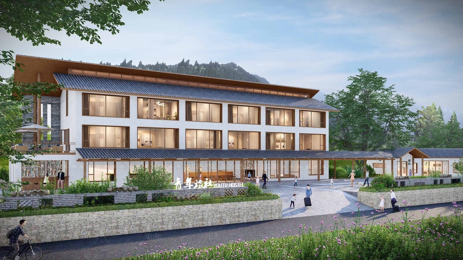 新中式乡村民房SU模型下载【ID:1201041591】