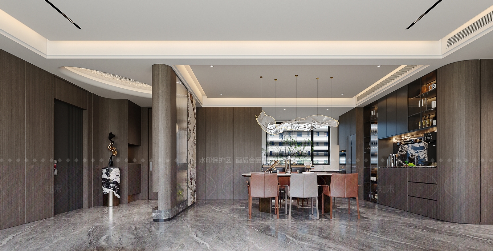 现代客餐厅3D模型下载【ID:1215191435】