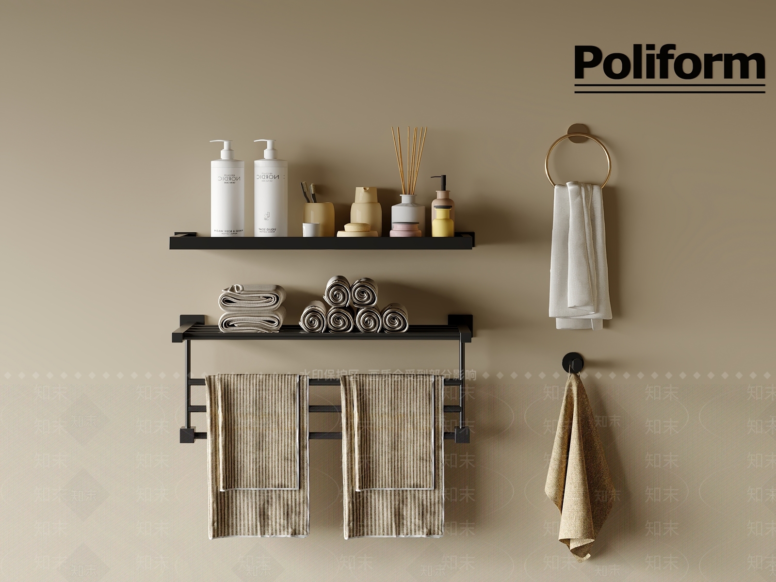 毛巾架3D模型下载【ID:1201042658】