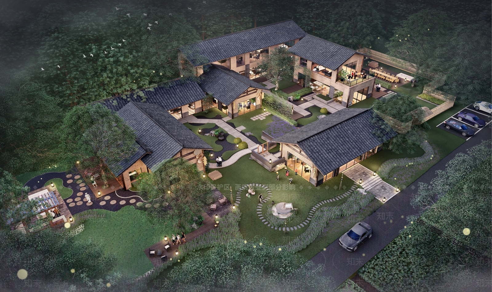 新中式乡村民房SU模型下载【ID:1201043881】