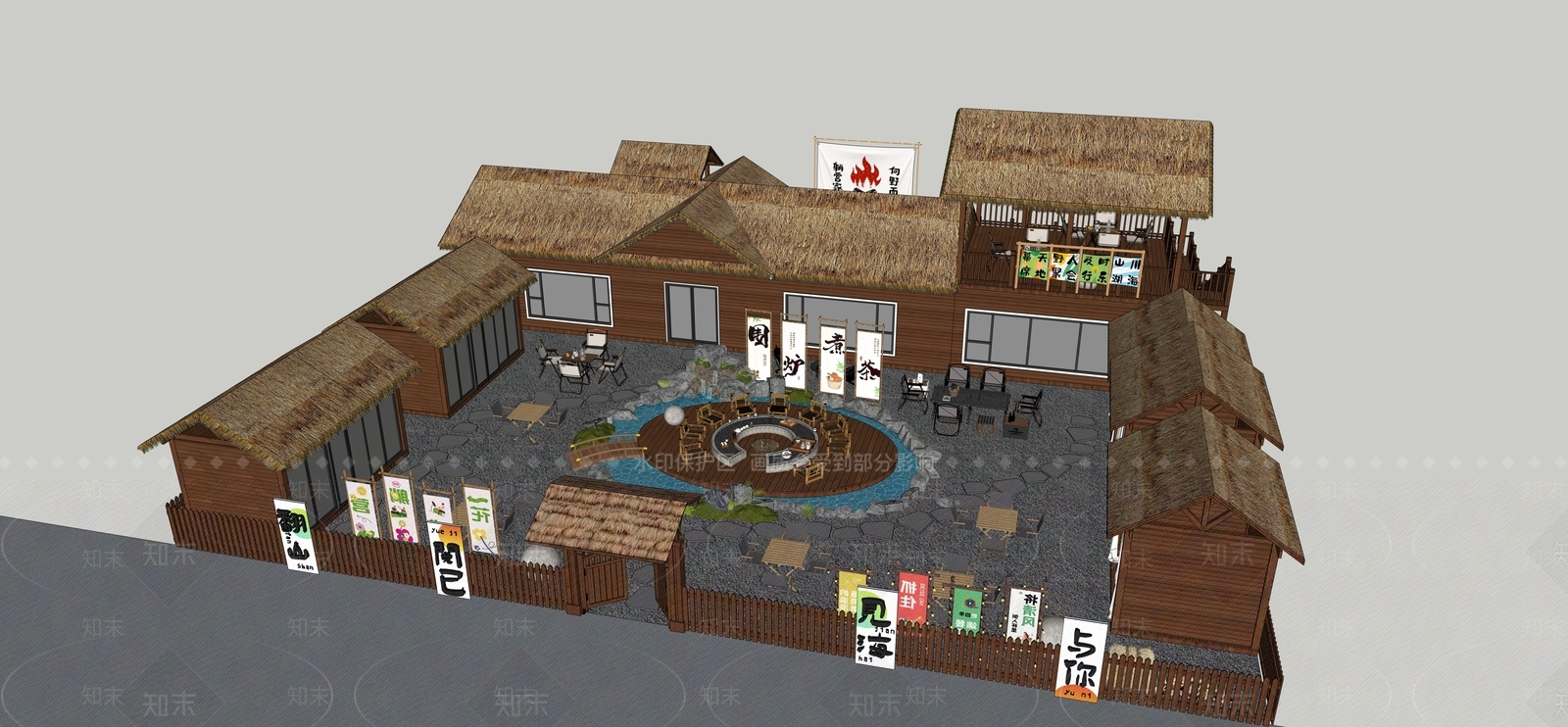 现代其他景观小建筑SU模型下载【ID:1201045013】