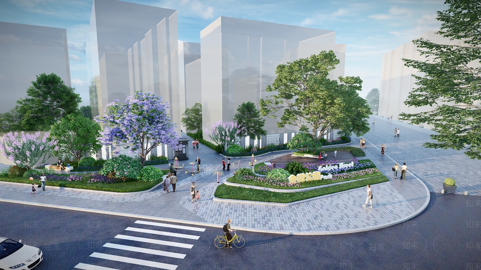 现代广场景观SU模型下载【ID:1201045258】