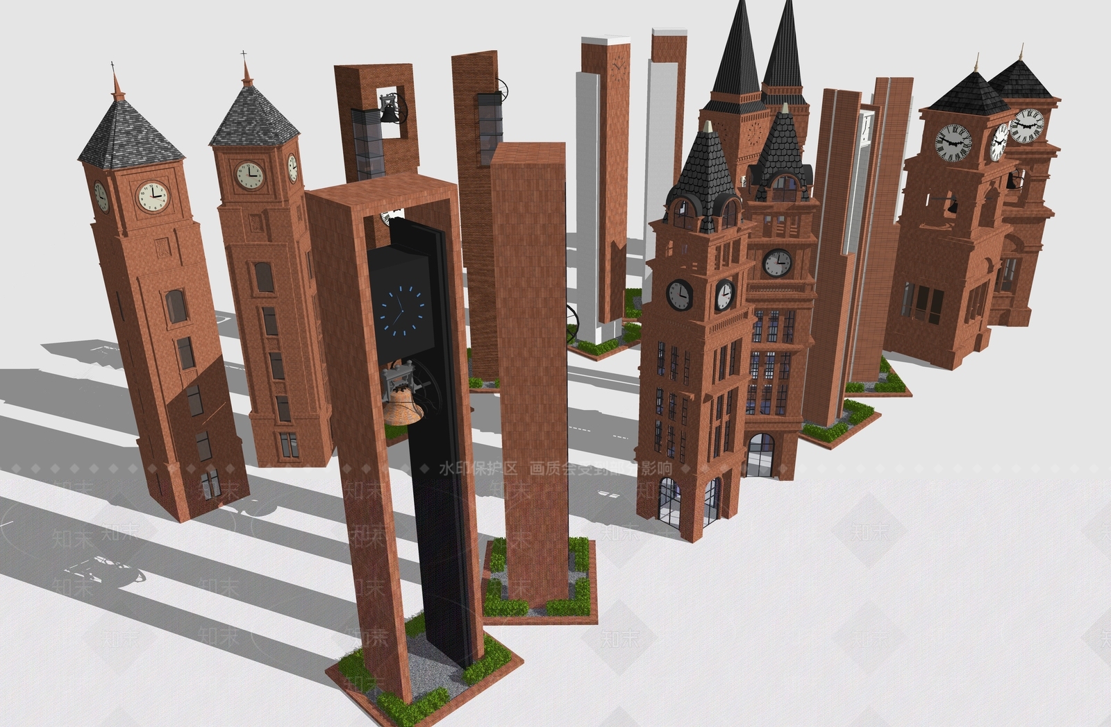 新中式现代塔楼SU模型下载【ID:1201045564】