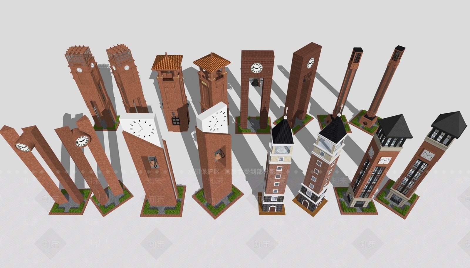 现代新中式塔楼SU模型下载【ID:1201046550】