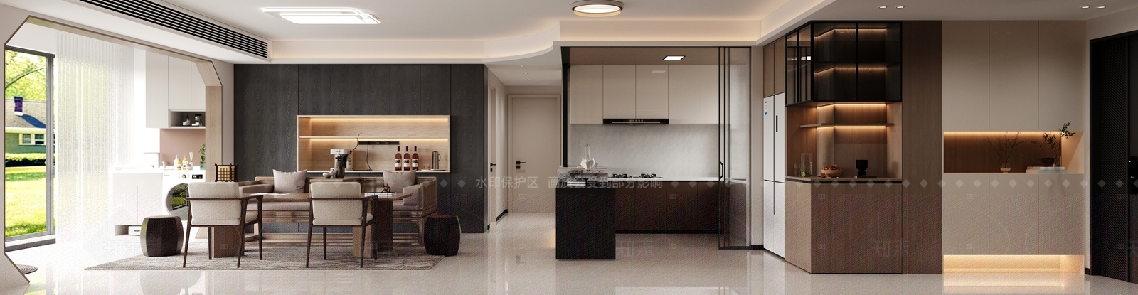 极简开放式厨房3D模型下载【ID:1215191649】