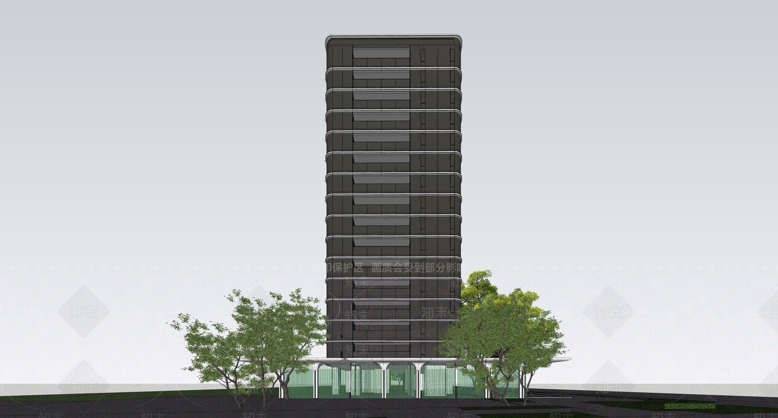 现代高层住宅SU模型下载【ID:1201048333】