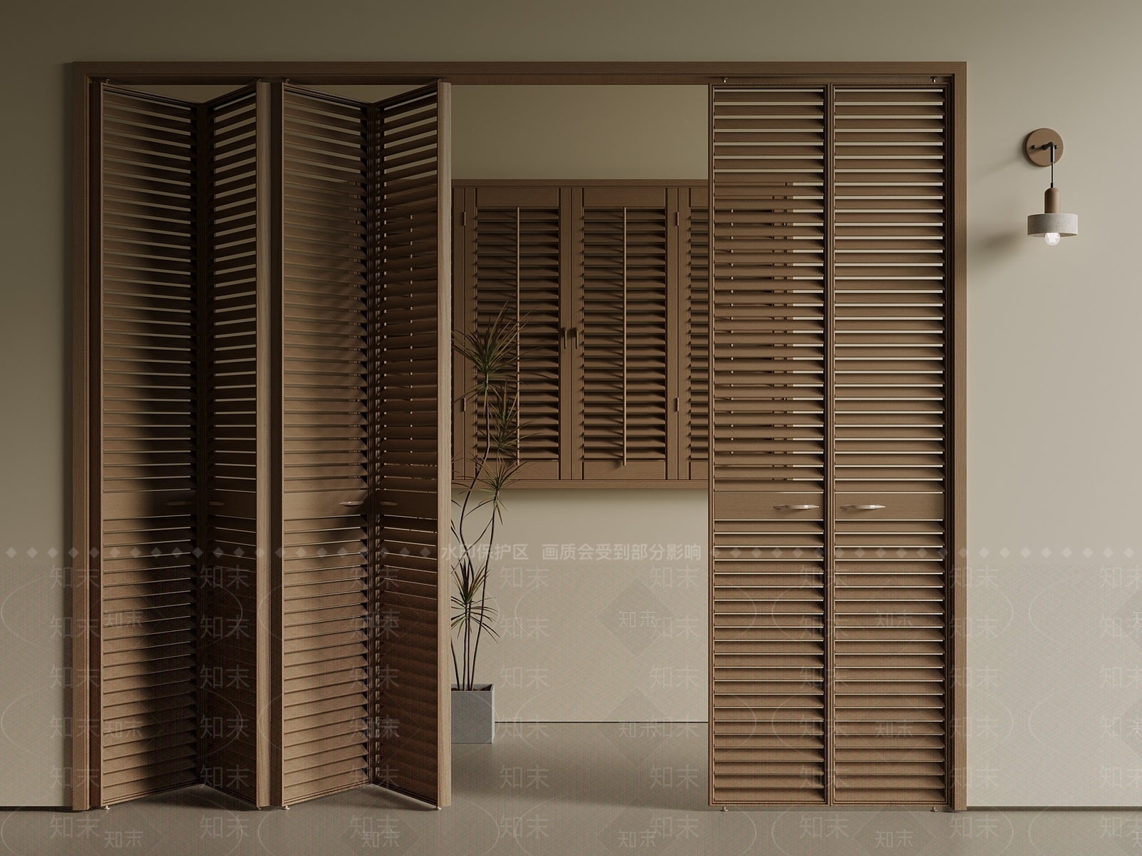 中古新中式折叠门SU模型下载【ID:1201049311】