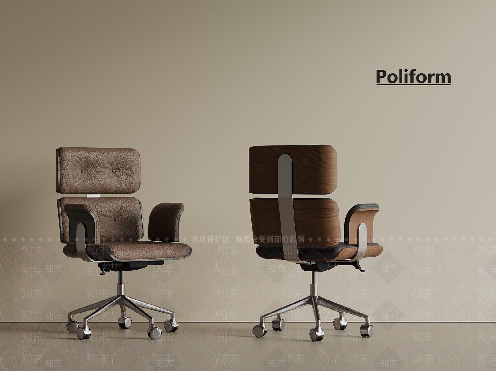 轻奢意式办公桌椅SU模型下载【ID:1201052810】