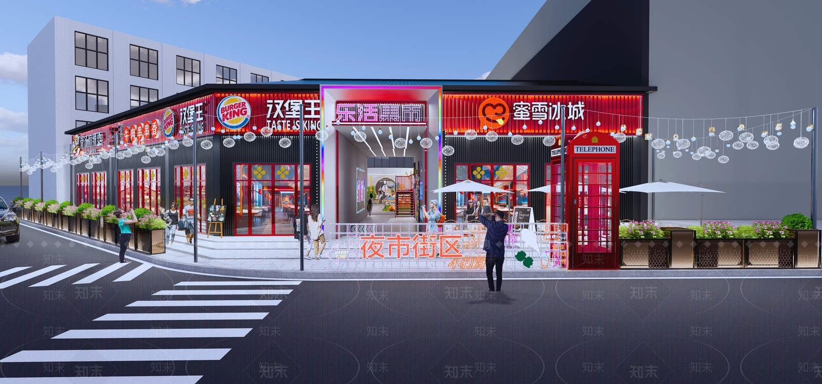 现代轻奢商业综合体景观SU模型下载【ID:1201053710】