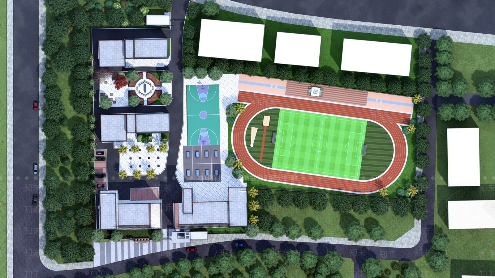 现代小学SU模型下载【ID:1201053926】