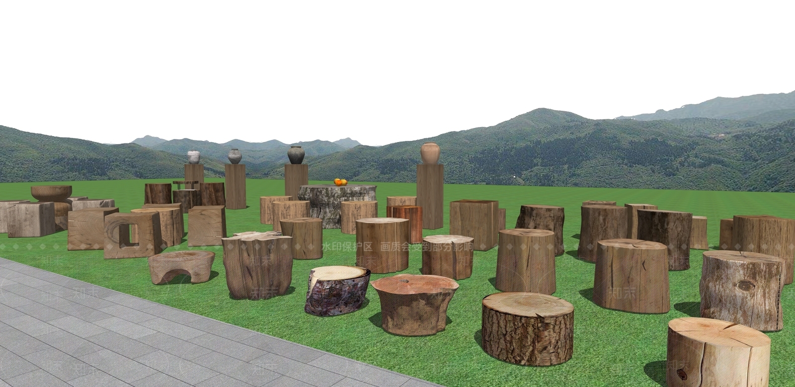 现代其他景观小品SU模型下载【ID:1201055030】