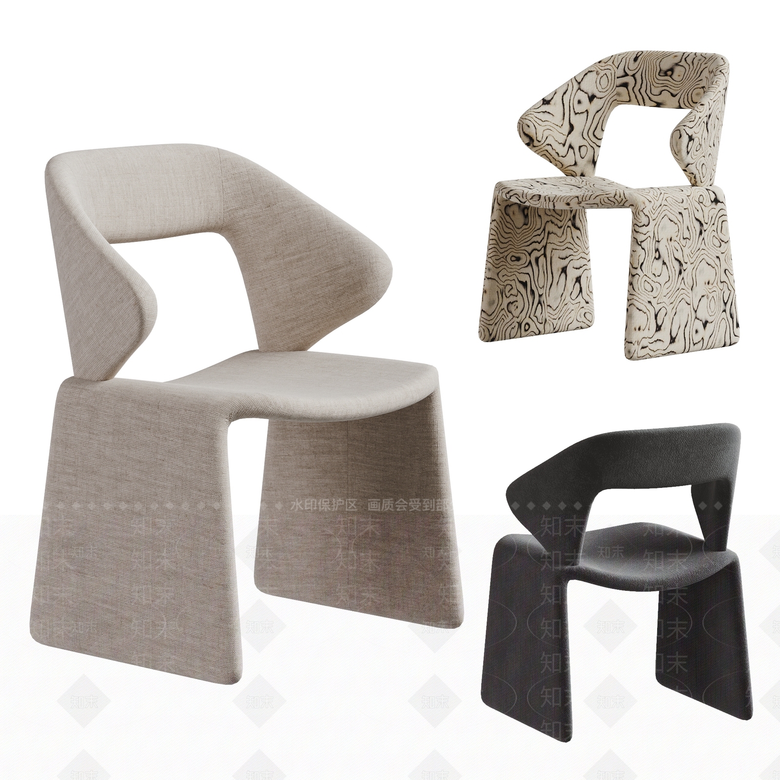 现代意式餐椅3D模型下载【ID:1201059898】