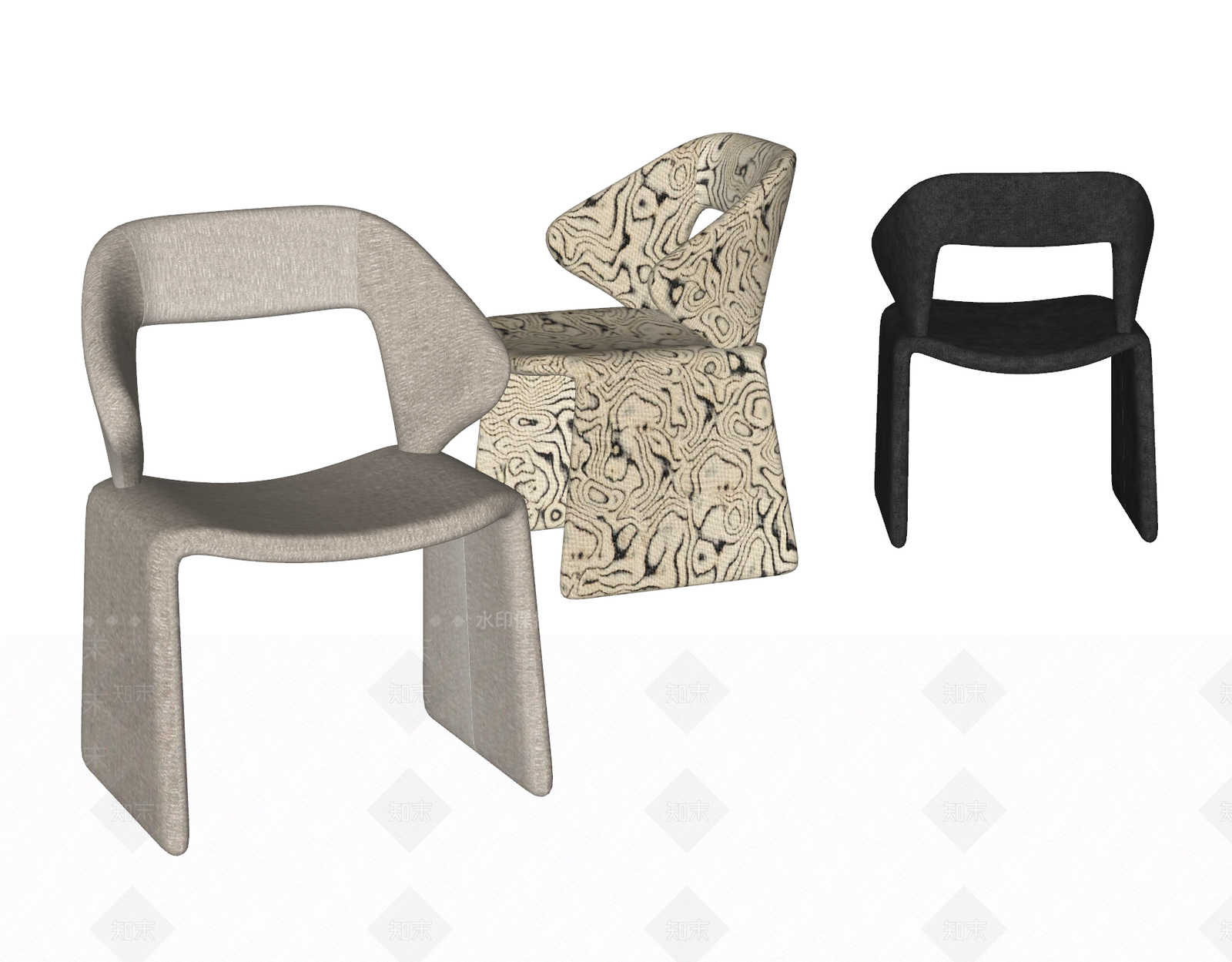 现代意式餐椅SU模型下载【ID:1201059839】