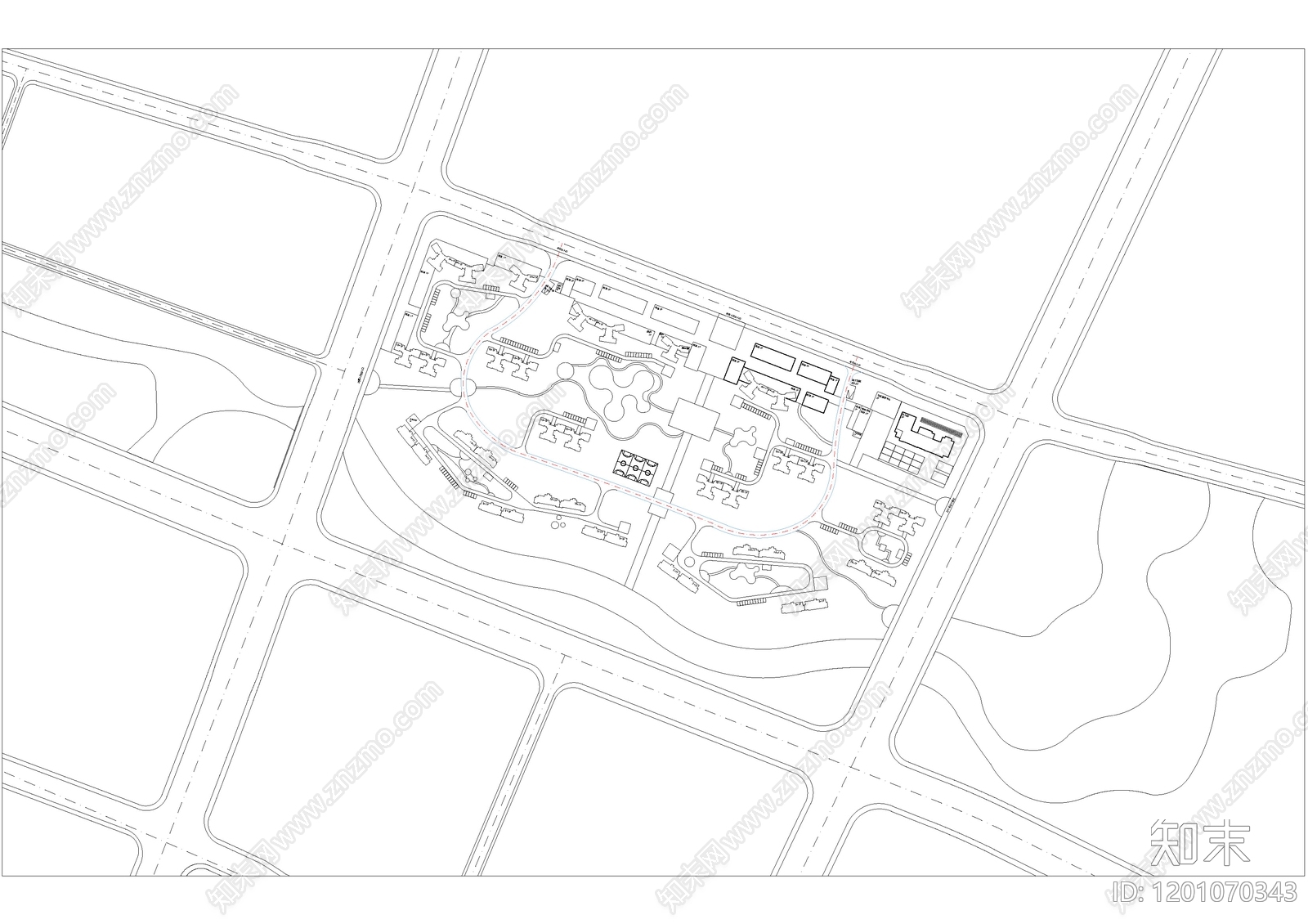 居住区规划施工图下载【ID:1201070343】