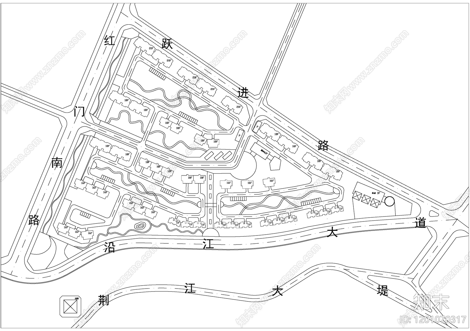 居住区规划施工图下载【ID:1201070317】
