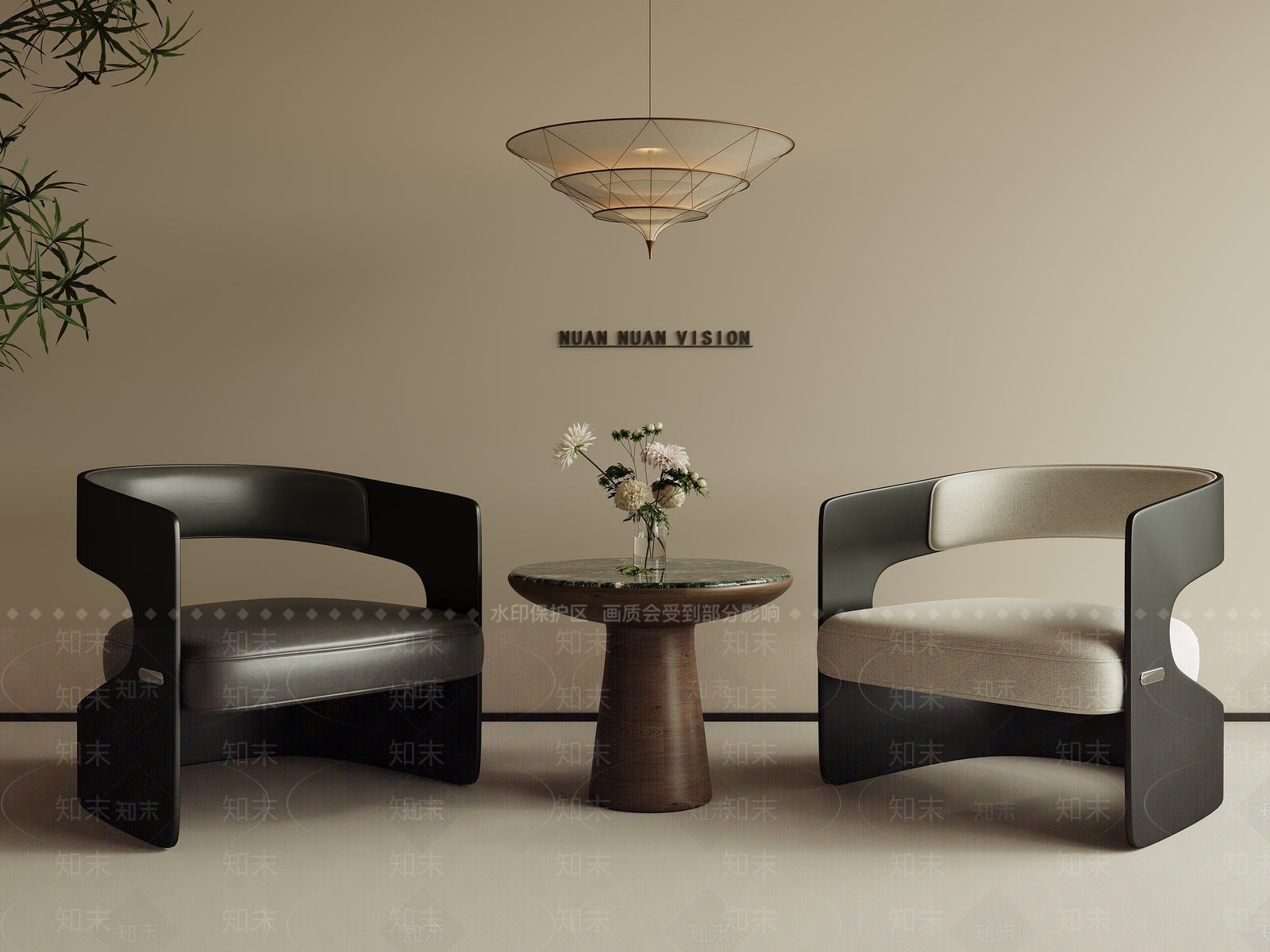 现代复古休闲椅3D模型下载【ID:1201065647】