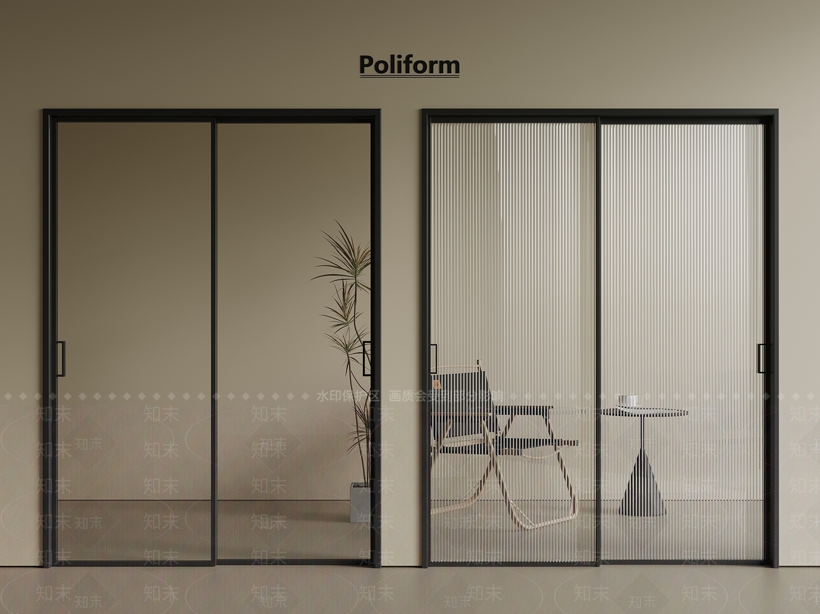 意式轻奢推拉门3D模型下载【ID:1201070577】