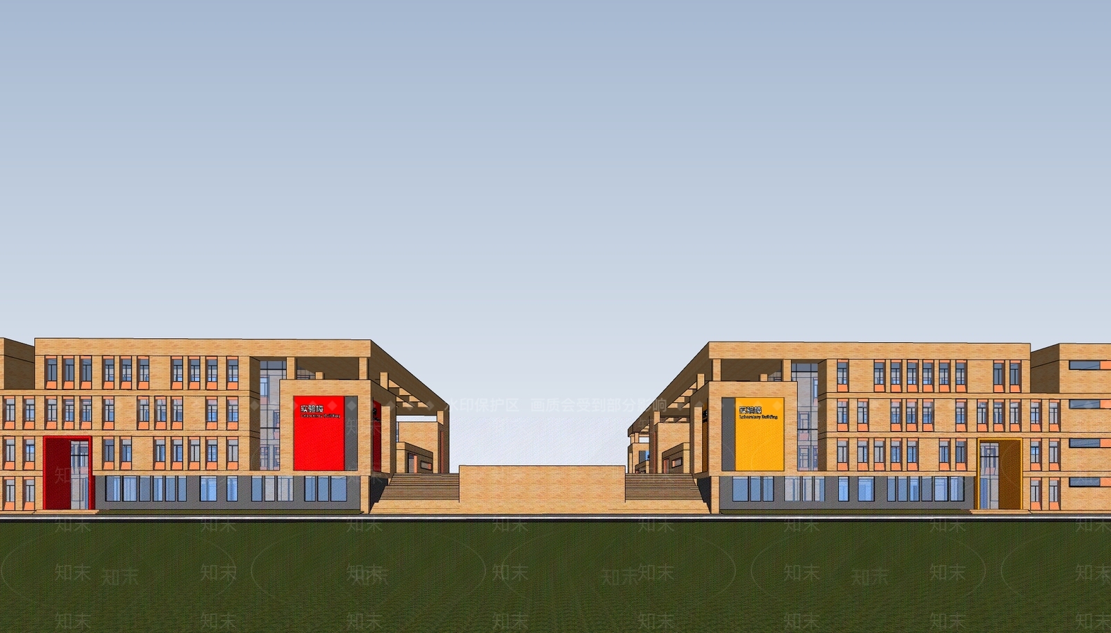 现代学校建筑SU模型下载【ID:1201070741】
