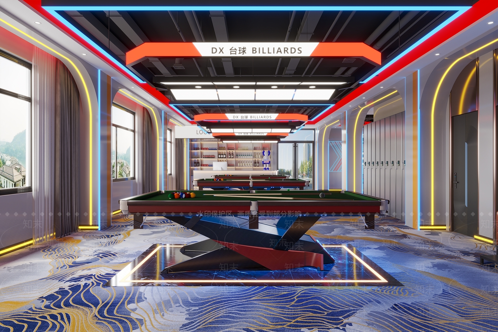 现代台球室3D模型下载【ID:1201072243】