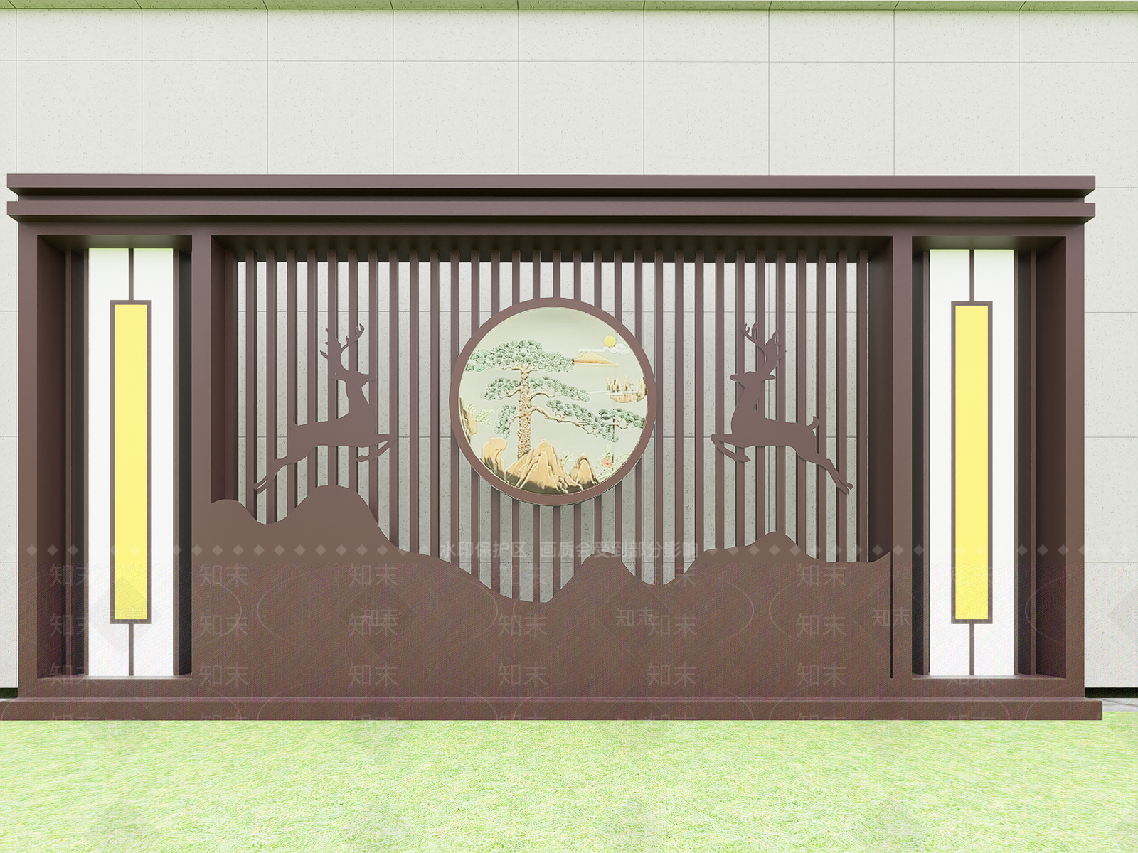 新中式艺术装置SU模型下载【ID:1201072276】