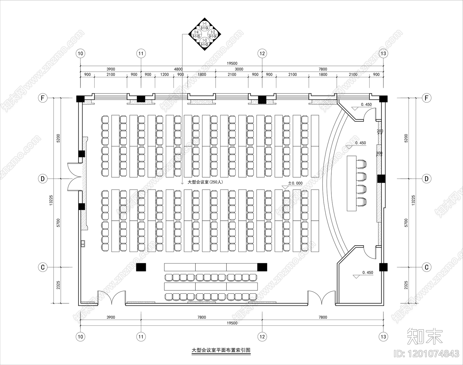 现代会议室施工图下载【ID:1201074843】