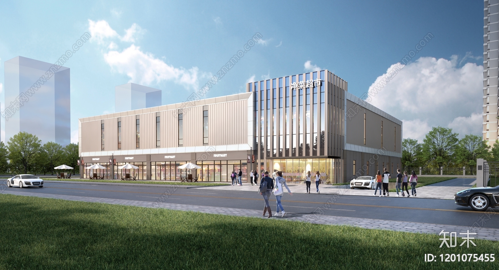 现代简约农贸市场建筑施工图下载【ID:1201075455】