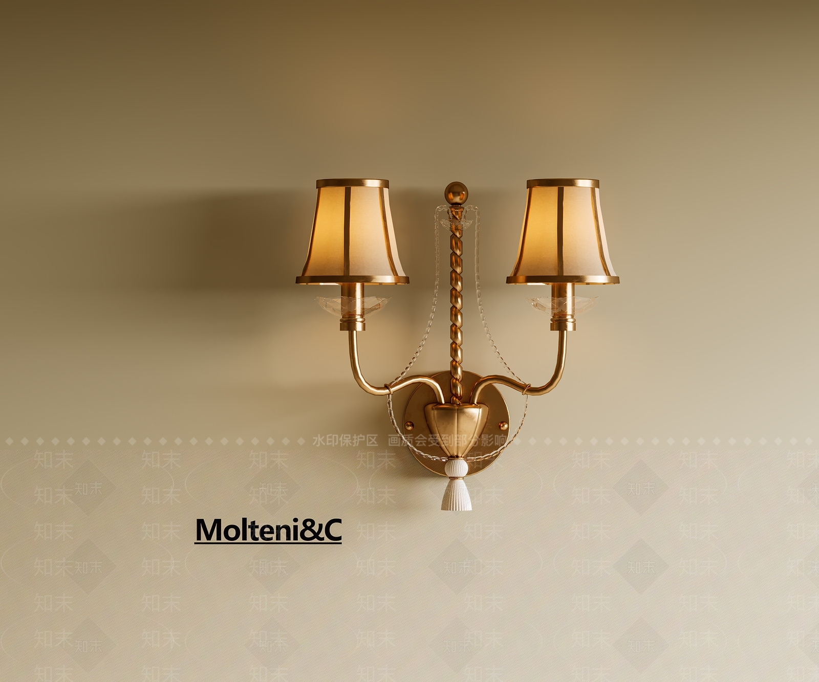 法式美式壁灯3D模型下载【ID:1201075343】