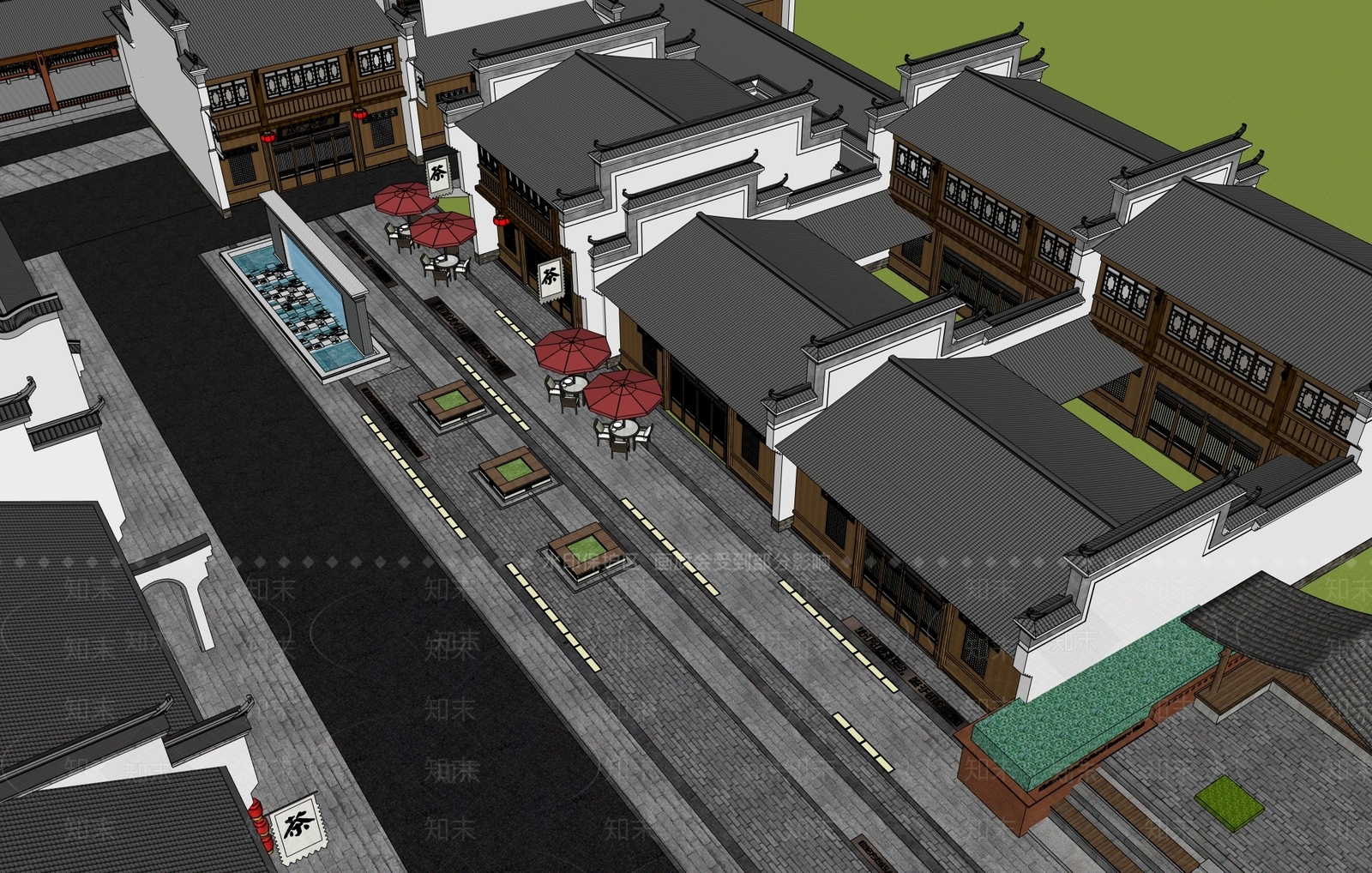 中式新中式乡村民房SU模型下载【ID:1201078307】