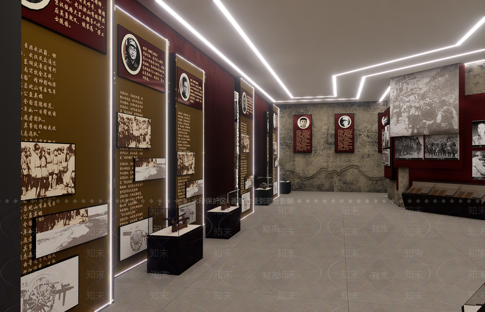 现代中式博物馆展厅SU模型下载【ID:1201080510】