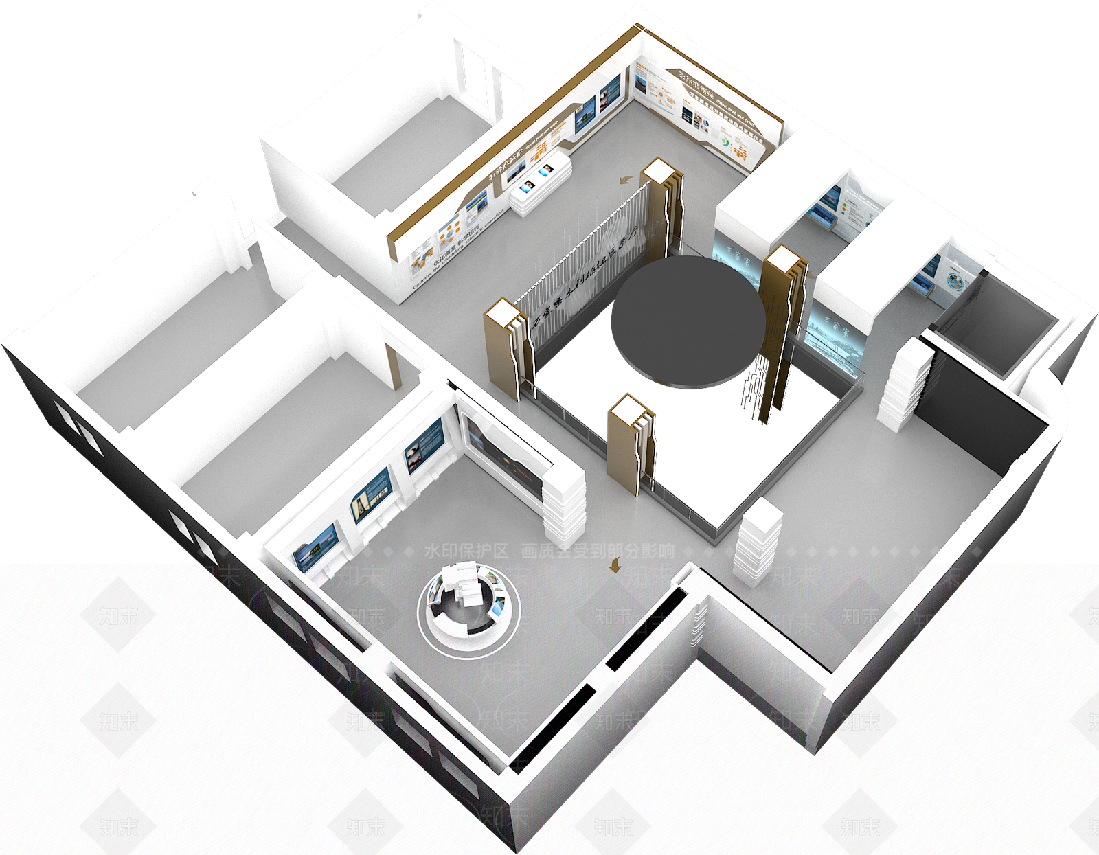 现代科技展厅3D模型下载【ID:1201081314】
