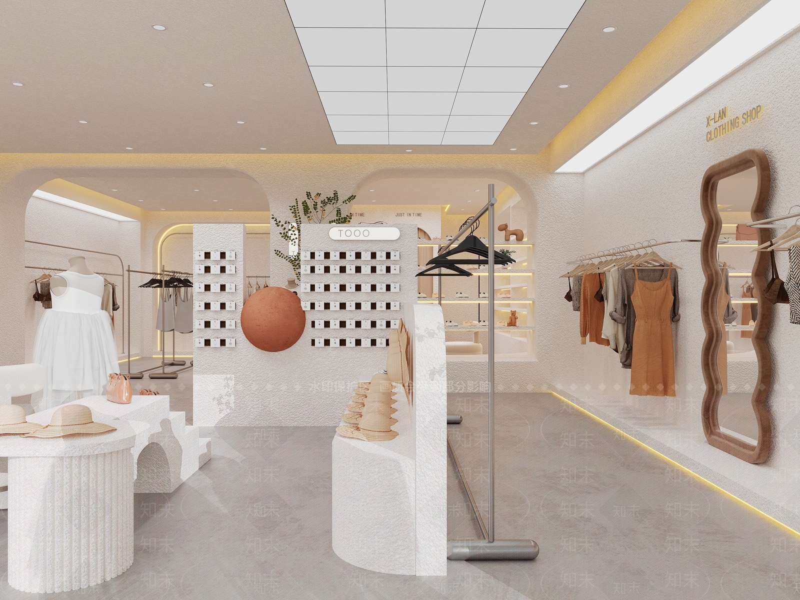 极简奶油服装店3D模型下载【ID:1201082710】