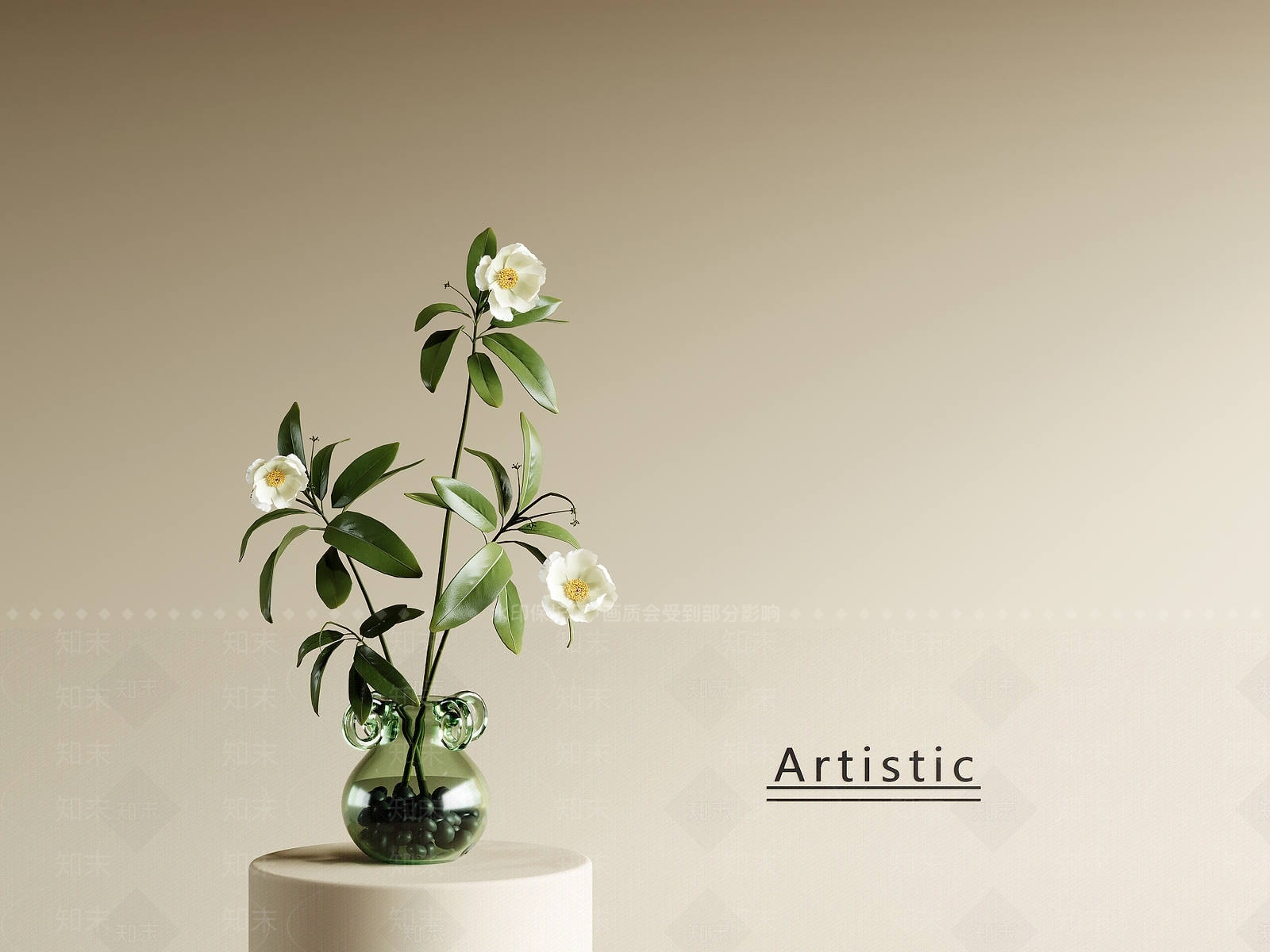 现代中古花艺SU模型下载【ID:1201082729】