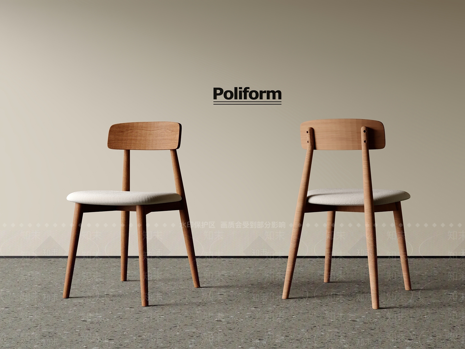 现代中古餐椅SU模型下载【ID:1201084312】