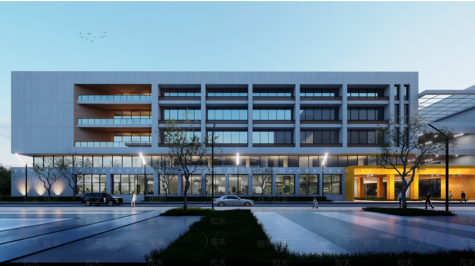 现代极简大学教学楼SU模型下载【ID:1201204963】