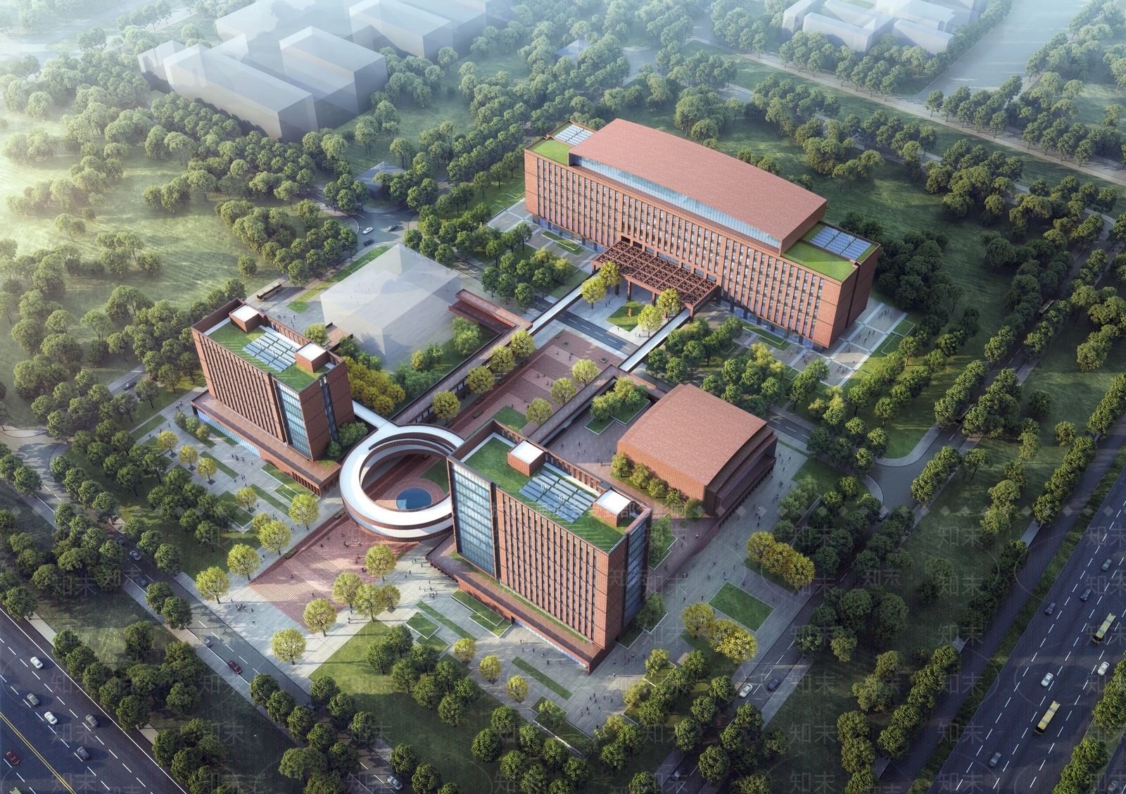 极简现代学校建筑SU模型下载【ID:1201086913】
