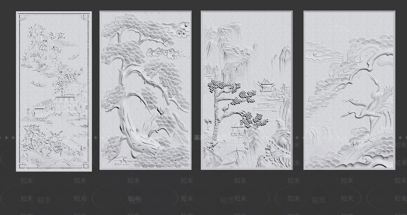 中式雕花SU模型草图