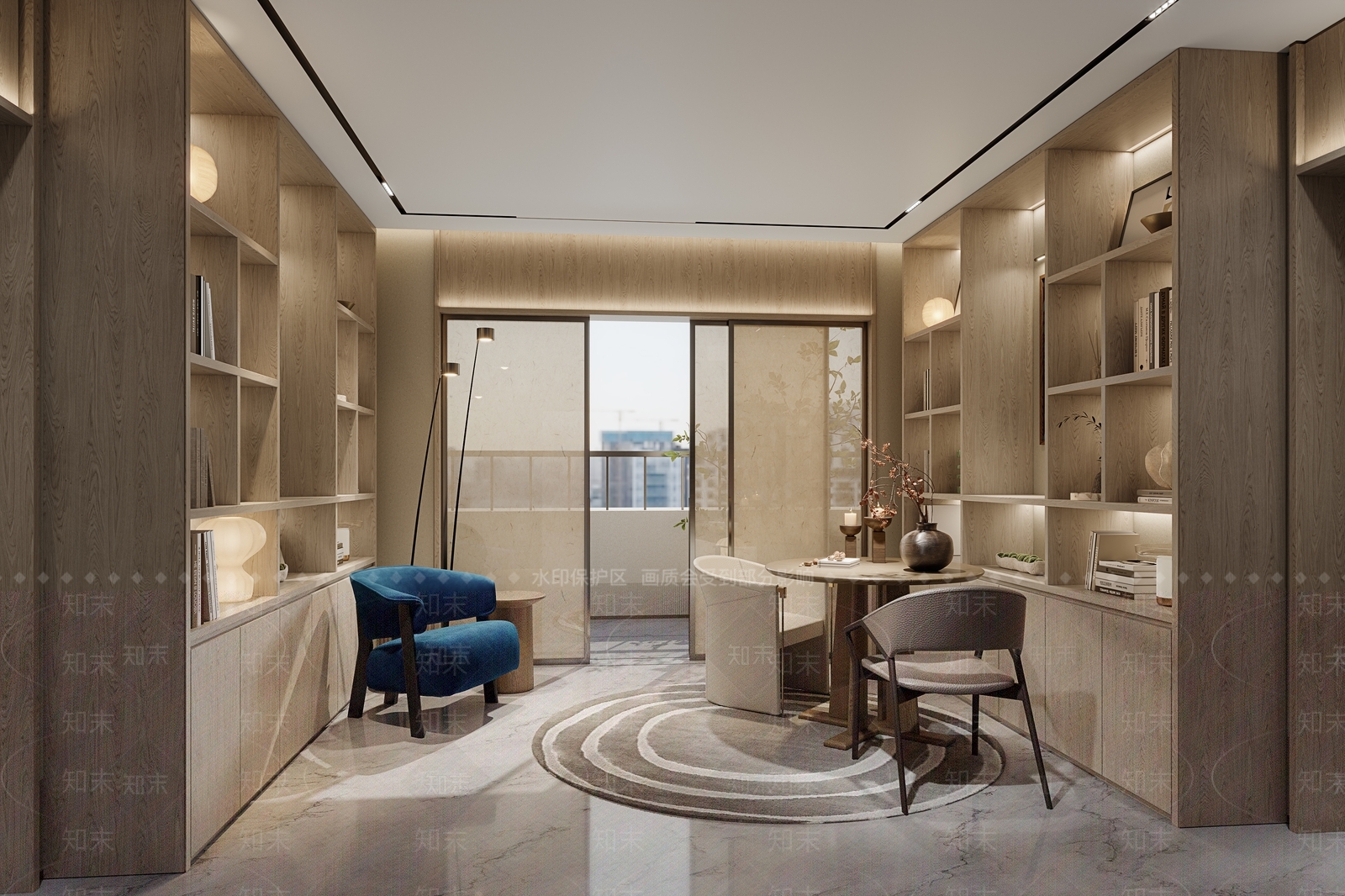 新中式现代书房3D模型下载【ID:1201087891】