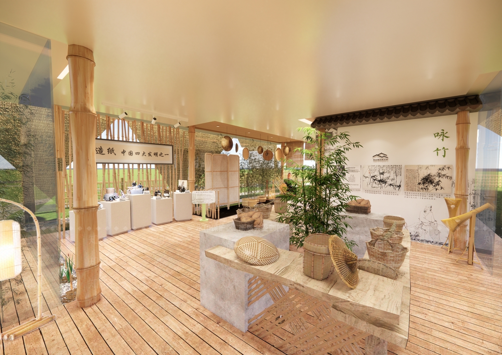 现代非遗展厅SU模型下载【ID:1201087852】