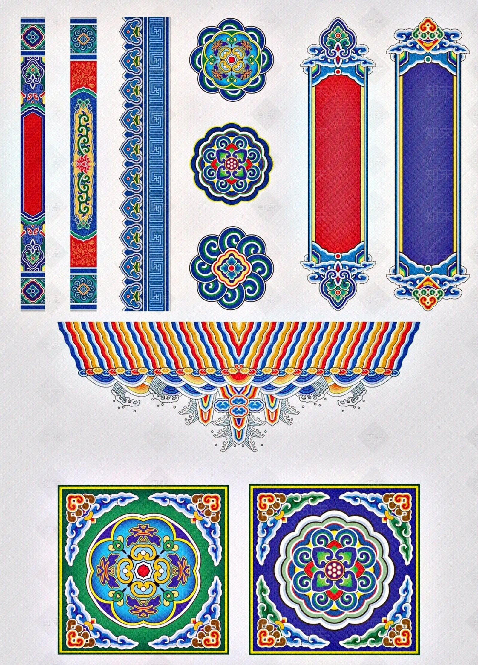 新中式传统纹样贴图下载【ID:1201088001】