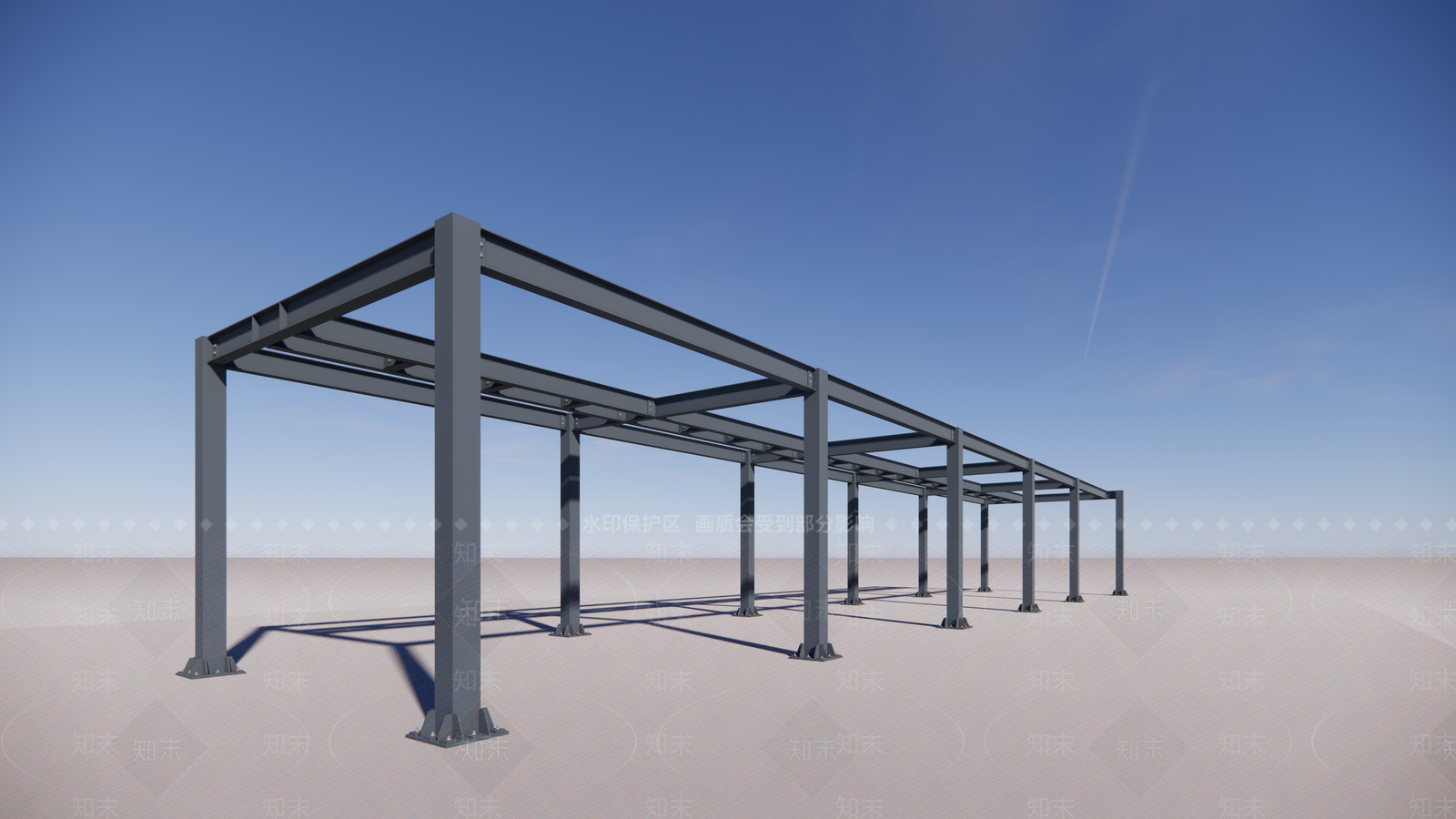 现代廊架SU模型下载【ID:1201088806】