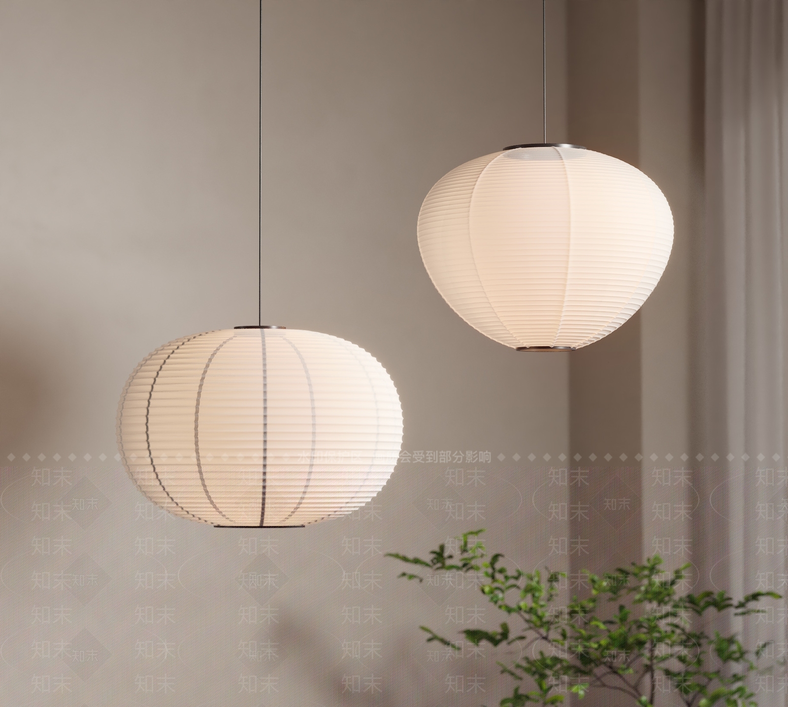 侘寂日式餐厅吊灯3D模型下载【ID:1201089774】