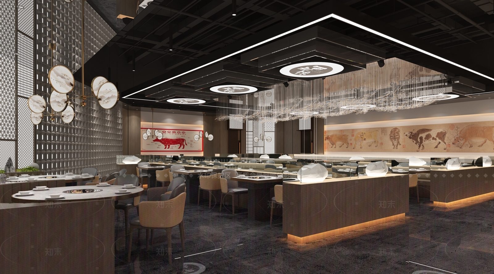 现代自助餐厅3D模型下载【ID:1201092094】