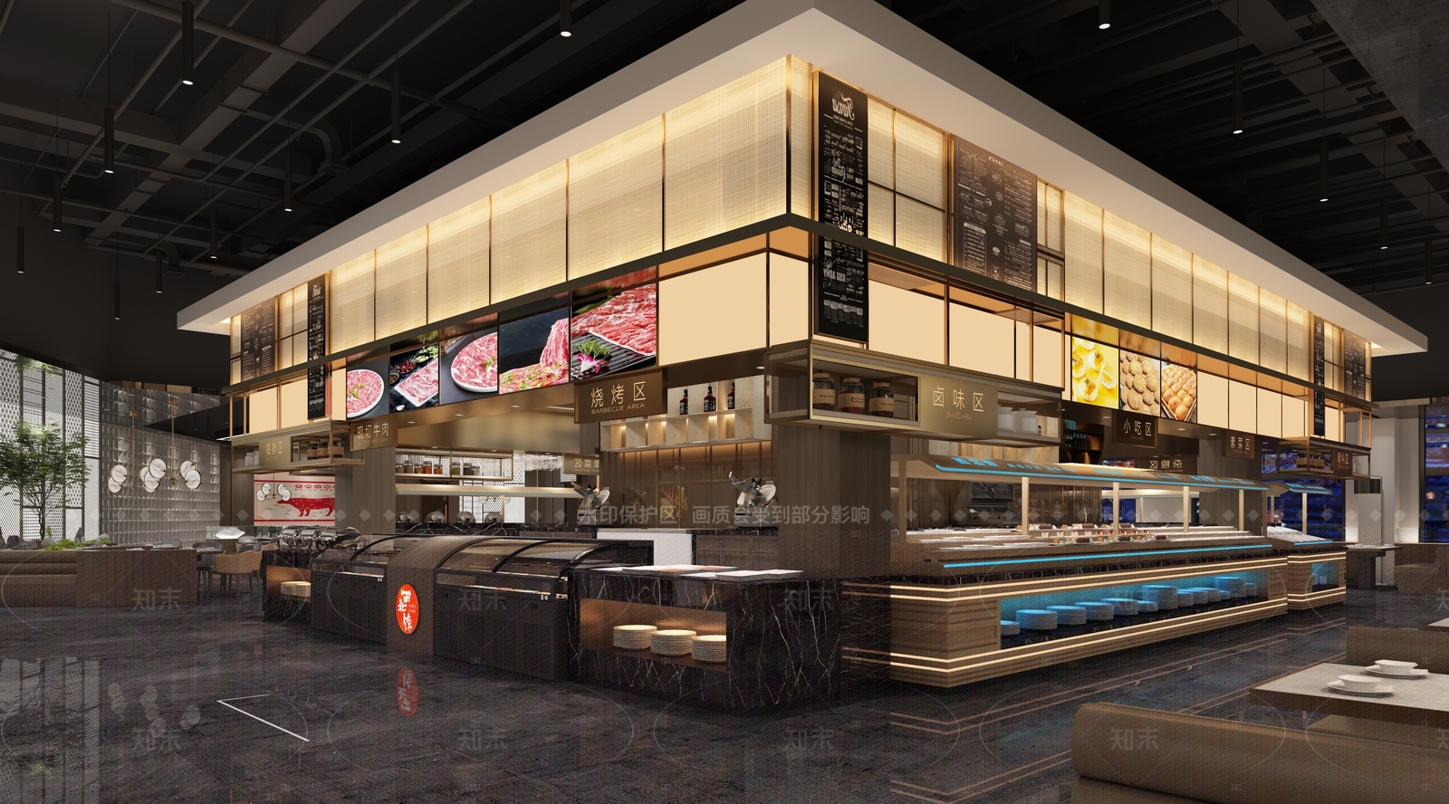 现代火锅店3D模型下载【ID:1215192197】