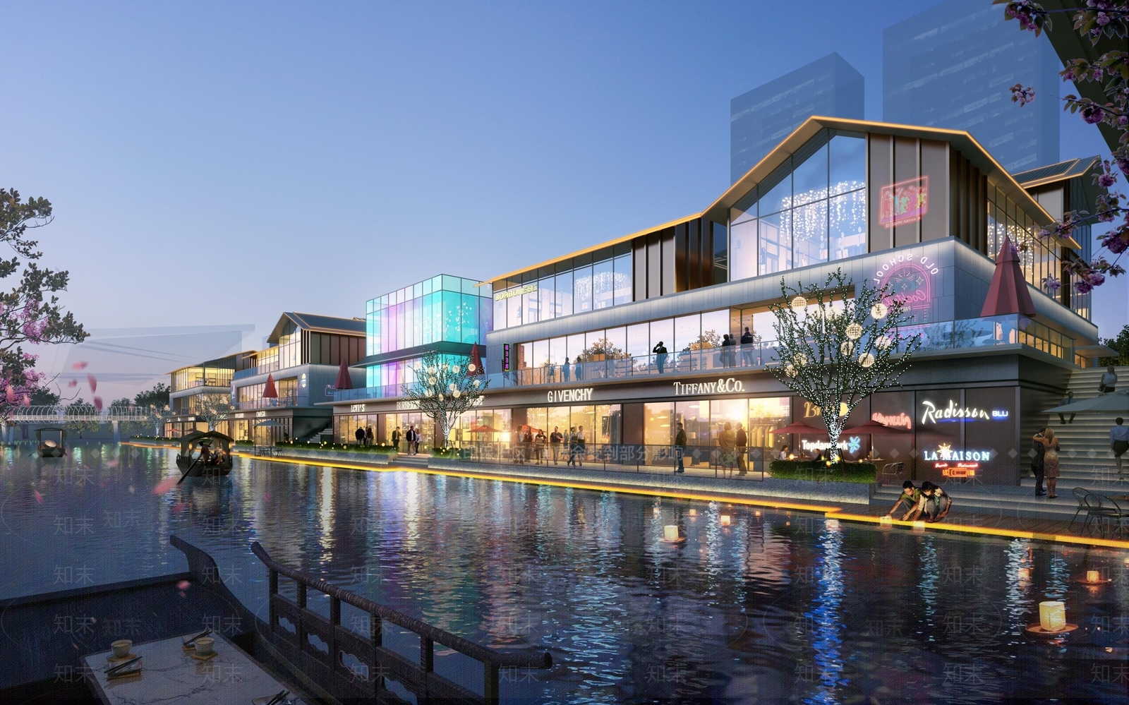 新中式现代商业街SU模型下载【ID:1201091779】