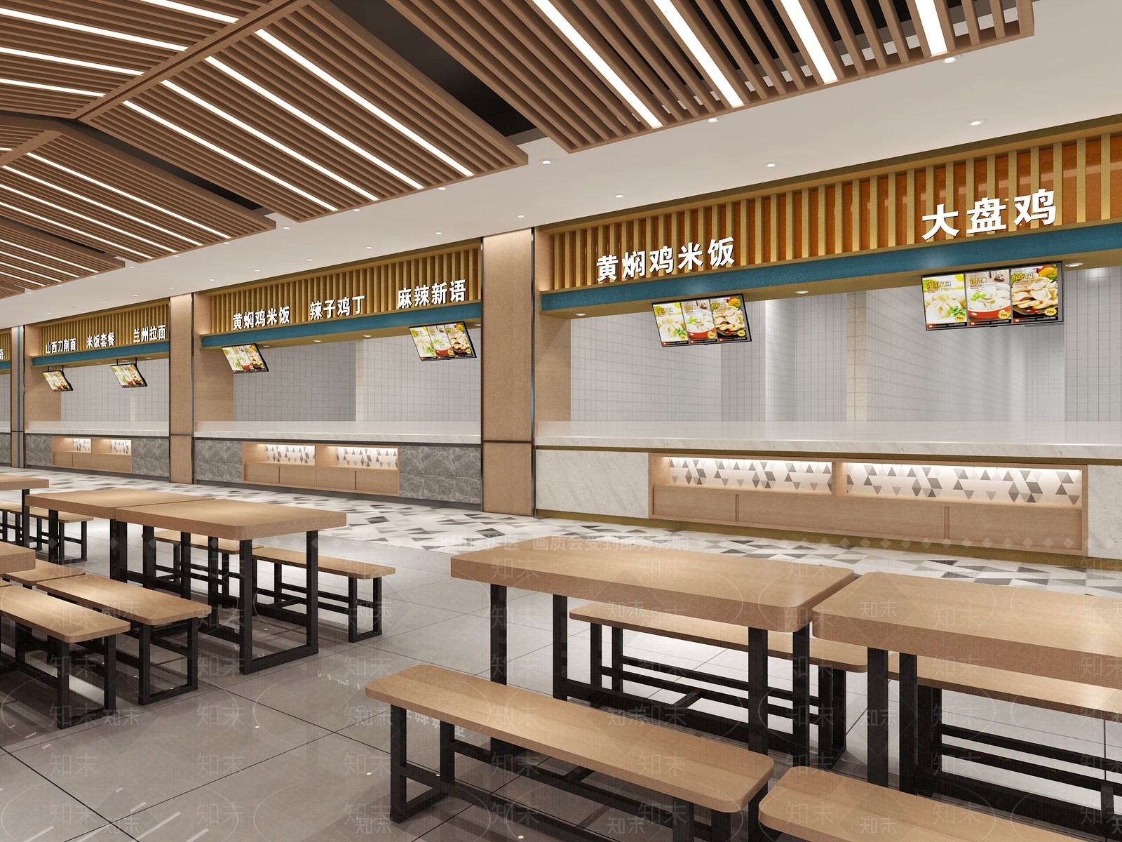 现代食堂3D模型下载【ID:1201092418】