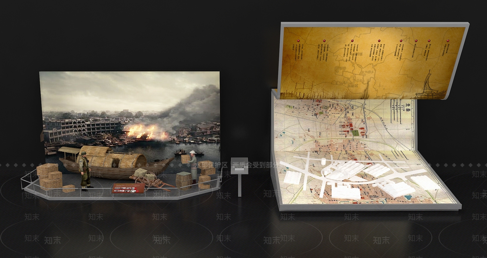 中式复古党建展厅3D模型下载【ID:1201092747】
